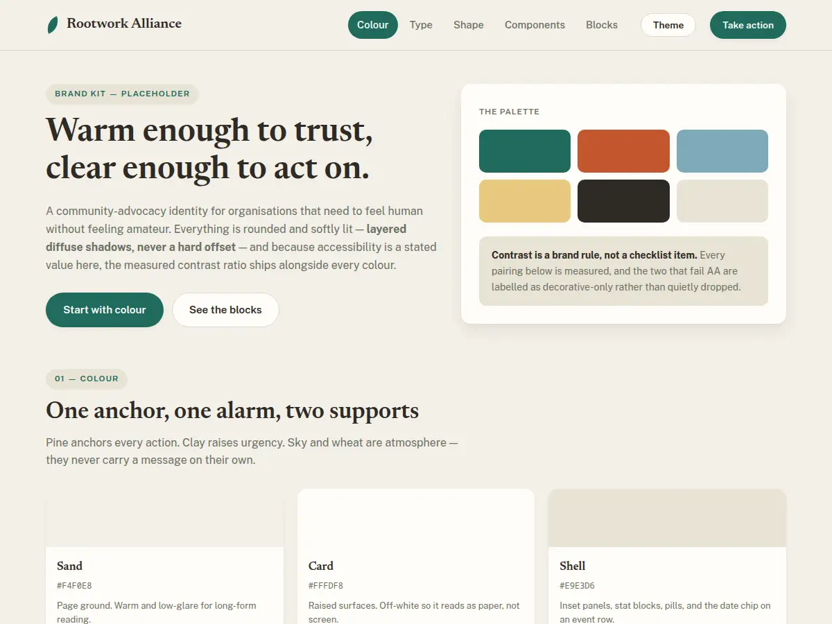 Preview of the Rootwork Alliance brand kit